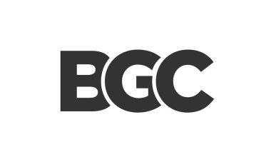 Güçlü ve modern kalın metin ile BGC logo tasarım şablonu. Basit ve minimal tipografi içeren ilk tabanlı vektör logosu. Moda şirket kimliği.