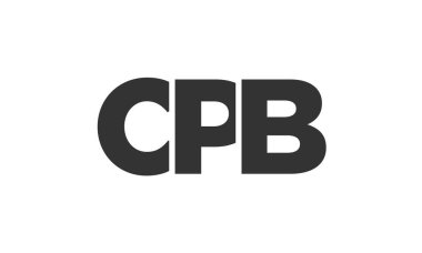 CPB logo tasarım şablonu güçlü ve modern kalın metin ile. Basit ve minimal tipografi içeren ilk tabanlı vektör logosu. Moda şirket kimliği.
