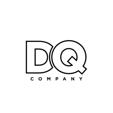 Son moda D ve Q harfi, DQ logo tasarım şablonu. Şirket kimliği için asgari monogram tabanlı logotype.