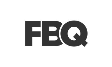 Güçlü ve modern kalın metinli FBQ logo tasarım şablonu. Basit ve minimal tipografi içeren ilk tabanlı vektör logosu. Moda şirket kimliği.
