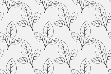 El çizimi çiçek desenli vektör tasarımı. Bitki ve yaprak ile basit bir süs. Kumaş baskı kumaşı.