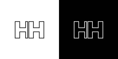 Moda harfi H ve H, HH logo tasarım şablonu. Şirket kimliği için asgari monogram tabanlı logotype.