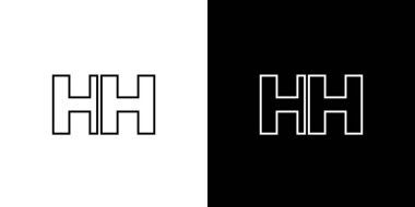Trendy letter H and H, HH logo design template. Minimal monogram initial based logotype for company identity. clipart