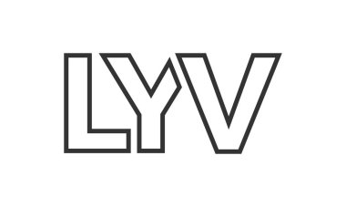 LYV logo tasarım şablonu güçlü ve modern kalın metinlerle. Basit ve minimal tipografi içeren ilk tabanlı vektör logosu. Moda şirket kimliği.