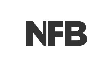 NFB logo tasarım şablonu güçlü ve modern kalın metin ile. Basit ve minimal tipografi içeren ilk tabanlı vektör logosu. Moda şirket kimliği.