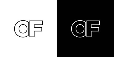 Logo tasarım şablonunun modası O ve F harfi. Şirket kimliği için asgari monogram tabanlı logotype.