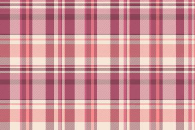 Kumaş kumaş tartanı, kostüm kontrolü ekose vektörü. Kırmızı ve antika beyaz renklerde pürüzsüz desen arkaplanı.