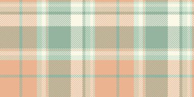 Endüstriyel tartan şablonu, ipeksi desen vektörü. Birçok kumaş tekstil arka planı turuncu ve pastel renklerde dikişsiz.