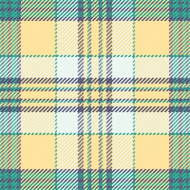 Yaratıcılık kontrolü tartan tekstil, küçük kumaş arkaplan deseni. Kehribar ve beyaz renkte Arapça ekosesiz vektör dokusu.