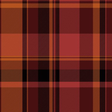 Moda olmayan ekose desenler, battaniye kumaş kontrol vektörü. Bandana tartan dokusu koyu ve kırmızı renkli tekstil arkaplanı.