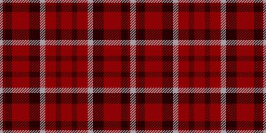 Dinlenme düzeni kumaş ekoseli, vektör arkaplan kontrolü. Herringbone tekstil dokusu koyu kırmızı ve siyah renklerde dikişsiz tartan..
