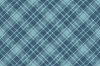 Cyan ve pastel renklerde ekose arkaplan dokusuna sahip kontrol kumaşı vektörünün tekstil dikişsiz tartanı.