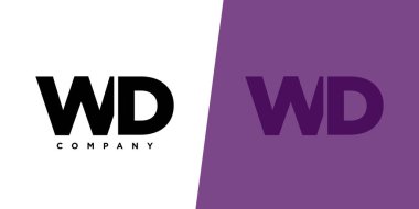 Harf W ve D, WD logo tasarım şablonu. İlk tabanlı asgari monogram logosu.