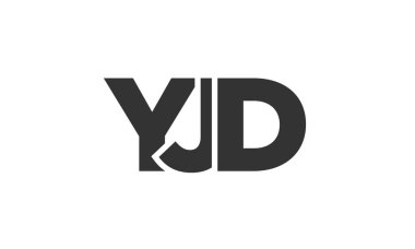 YJD logo tasarım şablonu güçlü ve modern kalın metinlerle. Basit ve minimal tipografi içeren ilk tabanlı vektör logosu. Moda şirket kimliği.