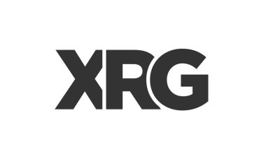 Güçlü ve modern kalın metinli XRG logo tasarım şablonu. Basit ve minimal tipografi içeren ilk tabanlı vektör logosu. Moda şirket kimliği.