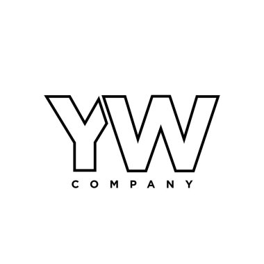 Moda harfi Y ve W, YW logo tasarım şablonu. Şirket kimliği için asgari monogram tabanlı logotype.
