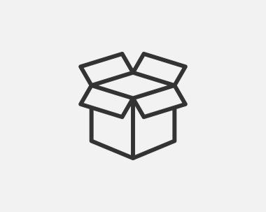 Teslimat vektör simgesi. Kargo karton kutu simgeleri. Karton paket imzalama çizgisi geometrik şekilleri.