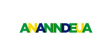 Ananindeua in the Brasil emblem for print and web. Design features geometric style, vector illustration with bold typography in modern font. Graphic slogan lettering isolated on white background. clipart