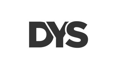 DYS logo tasarım şablonu güçlü ve modern kalın metin ile. Basit ve minimal tipografi içeren ilk tabanlı vektör logosu. Moda şirket kimliği.