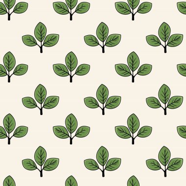 El çizimi çiçek desenli vektör tasarımı. Bitki ve yaprak ile basit bir süs. Kumaş baskı kumaşı.