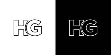 Moda harfi H ve G, HG logo tasarım şablonu. Şirket kimliği için asgari monogram tabanlı logotype.