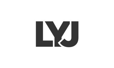 LYJ logo tasarım şablonu güçlü ve modern kalın metinlerle. Basit ve minimal tipografi içeren ilk tabanlı vektör logosu. Moda şirket kimliği.