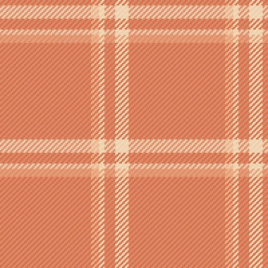 Turuncu ve açık renkli kumaş desen vektörü olan tartan tekstil kontrolünün kusursuz arka plan ekoseli.