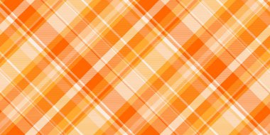 Kanepesiz tekstil ekose, etnik doku desenli tartan. Ana arkaplan vektörü kumaşı parlak ve turuncu renkte kontrol et.