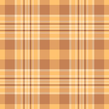 Çapraz kontrol tekstil vektörü, şapkasız ekose şapka. Kehribar rengi ve turuncu desenli tartan kumaşı seçin.