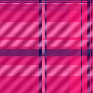 Dinlenme, arka plan kumaşı, paketsiz tekstil dokusu. Pembe ve parlak renklerle uzun ekose desenli tartan vektörü.