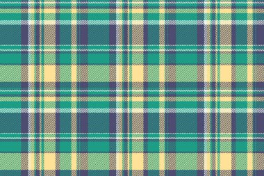 Desenli tekstil kumaşının arkaplan ekosistemini mavi ve gök mavisi renklerinde eklemsiz bir tartan vektörü ile kontrol et.