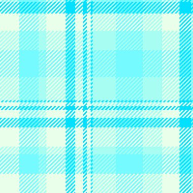 Mozaik kumaş pürüzsüz vektör, Hint arkaplan desenli ekose. Bandana tekstil tartan deseni ışık ve gök mavisi renklerinde kontrol et.