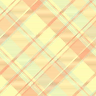 Bandana vektör ekoseli, yeni kumaş şablonu kontrolü. Açık ve sarı renkli Daisy tartan dokusu arka plan tekstili.