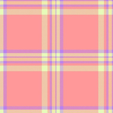 Grupsuz doku arka planı, tek ekose vektör kumaşı. Masa örtüsü tekstil tartan şablonu kırmızı ve açık renkli.