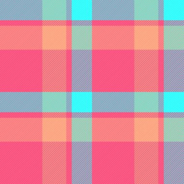 Kumaşın doku vektör tekstil kontrol tartan ile dikişsiz desen arka plan ekoseli kırmızı ve gök mavisi renkleri.