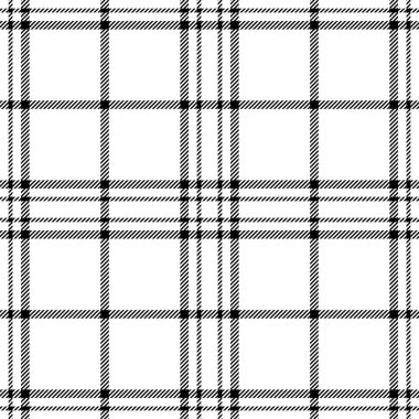 Ekose desenli siyah beyaz desenli. Kumaş dokusunu kontrol et. Vektör tekstil baskı tasarımı.