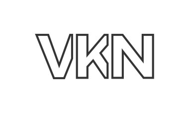 Güçlü ve modern kalın metinli VKN logo tasarım şablonu. Basit ve minimal tipografi içeren ilk tabanlı vektör logosu. Moda şirket kimliği.