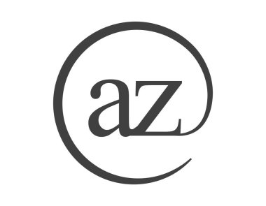 AZ logosu, daire şeklinde e-posta işareti tarzında iki harften oluşuyor. A ve Z iş şirketlerinin yuvarlak logosu