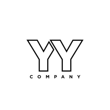 Y ve Y harfi, YY logo tasarım şablonu. Şirket kimliği için asgari monogram tabanlı logotype.