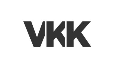 Güçlü ve modern kalın metinli VKK logo tasarım şablonu. Basit ve minimal tipografi içeren ilk tabanlı vektör logosu. Moda şirket kimliği.