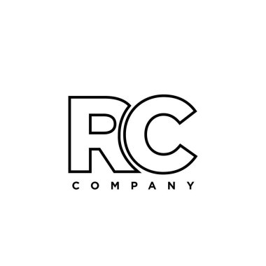Moda harfi R ve C, RC logo tasarım şablonu. Şirket kimliği için asgari monogram tabanlı logotype.