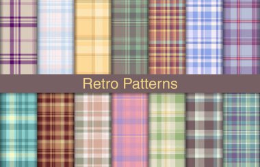 Retro ekose koleksiyonu, tekstil tasarımı, gömlek, elbise, takım elbise, ambalaj kağıdı baskısı, davetiye ve hediye kartı için damalı kumaş deseni..