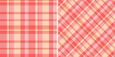 Tekstil vektör ekoseli tartan kumaş arkaplanının desenini kontrol et. Grafik tasarımı için çocuk renklerinde düzenlenebilir kumaş örneği ayarlayın.