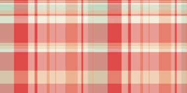 Yarı desenli ekose kumaş, çocuk desenli kusursuz vektör. Diwali tartan arka plan tekstilini kırmızı ve açık renkli olarak kontrol et.