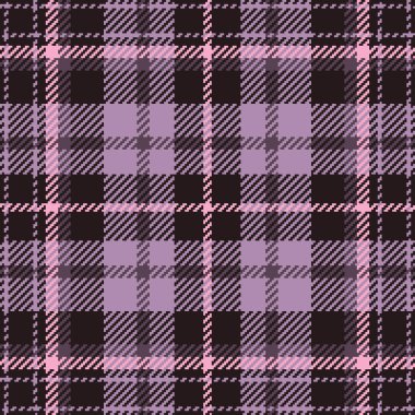 Panço desenli tekstil tartan, gerçekçi vektör pürüzsüz arka plan. Pastel ve siyah renklerde ekose kumaş denetimi indirimi.