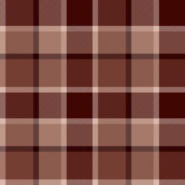 Gündüz desenli tekstil dokusu, ketensiz tartan arkaplan. Üst vektör ekoseli kumaşı kırmızı ve koyu renklerde kontrol et.