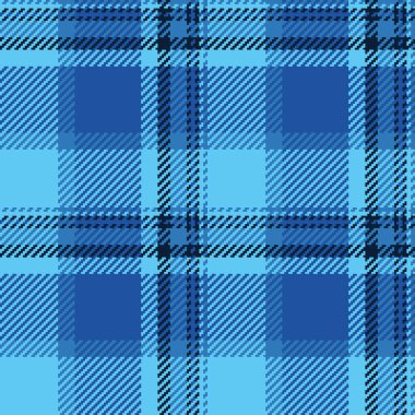 Dikensiz vektör ekoseli kumaşın arka plan kontrolü. Cyan ve mavi renkli tekstil desenli tartan..