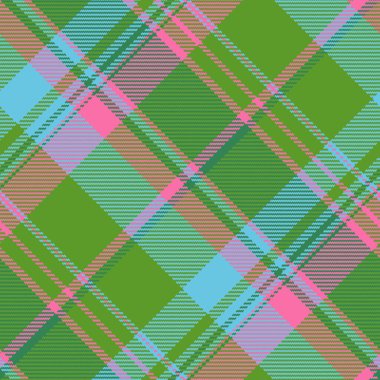Yatay kusursuz vektör geçmişi, lüks ekoseli kumaş. Yeşil ve cyan renklerinde tekstil deseni seç.