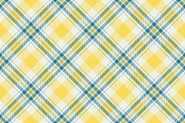 Doğrusal kumaş pürüzsüz arka plan, modern tartan ekoseli kontrol. Beyaz ve sarı renklerde tekstil desen vektörü tasarla.