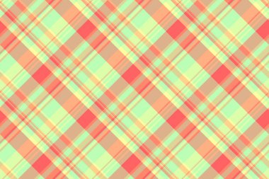 Örüntülü kumaş vektör dokusu, etnik arka plan tartansız. Turuncu ve sarı renkli tekstil desenlerini kontrol et..